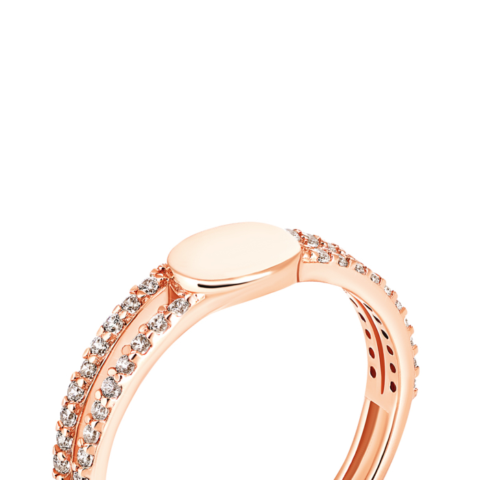 Золота каблучка з фіанітами. Артикул UG5КВ1395(зв)