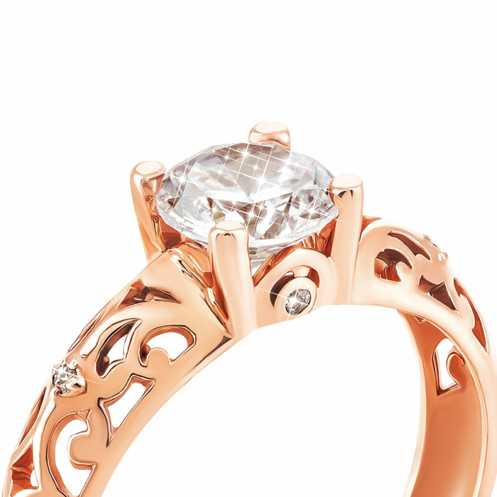 Золотое кольцо с фианитами. Артикул UG5КВ2461