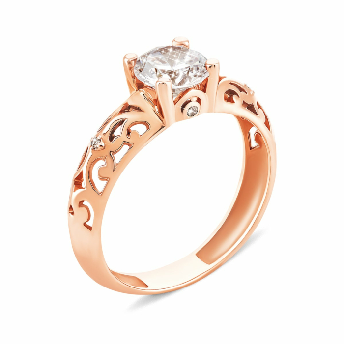 Золотое кольцо с фианитами. Артикул UG5КВ2461