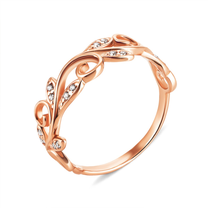 Золота каблучка з фіанітами. Артикул UG5КВ2539