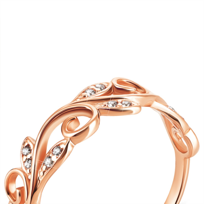 Золота каблучка з фіанітами. Артикул UG5КВ2539