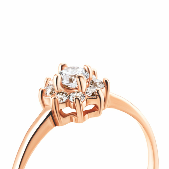 Золотое кольцо с фианитами. Артикул UG5КВ393и