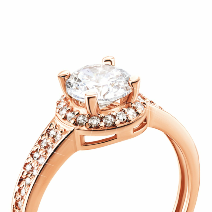 Золотое кольцо с фианитами. Артикул UG5КВ572и