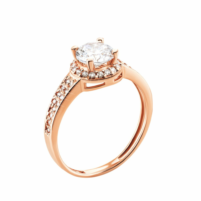 Золотое кольцо с фианитами. Артикул UG5КВ572и