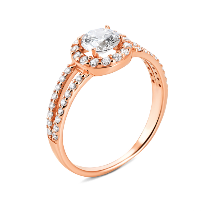 Золота каблучка з фіанітами. Артикул  UG5КВ899(2)ви