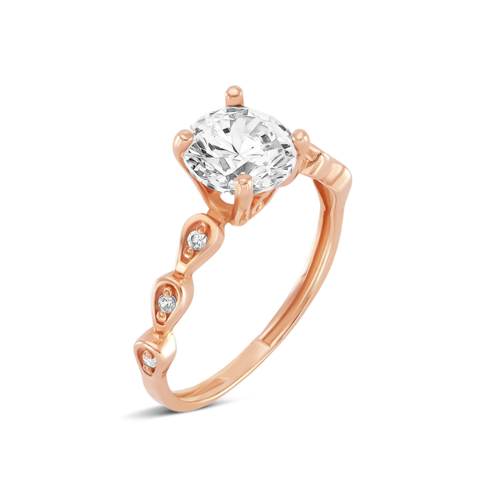 Золота каблучка з фіанітами Swarovski Zirconia. Артикул UG5КД4147/2 Sw/Sw