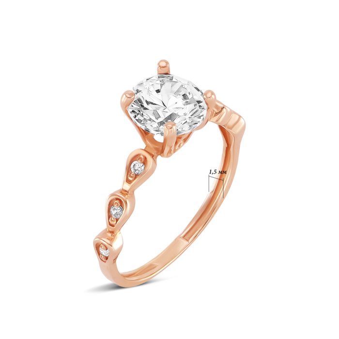 Золота каблучка з фіанітами Swarovski Zirconia. Артикул UG5КД4147/2 Sw/Sw