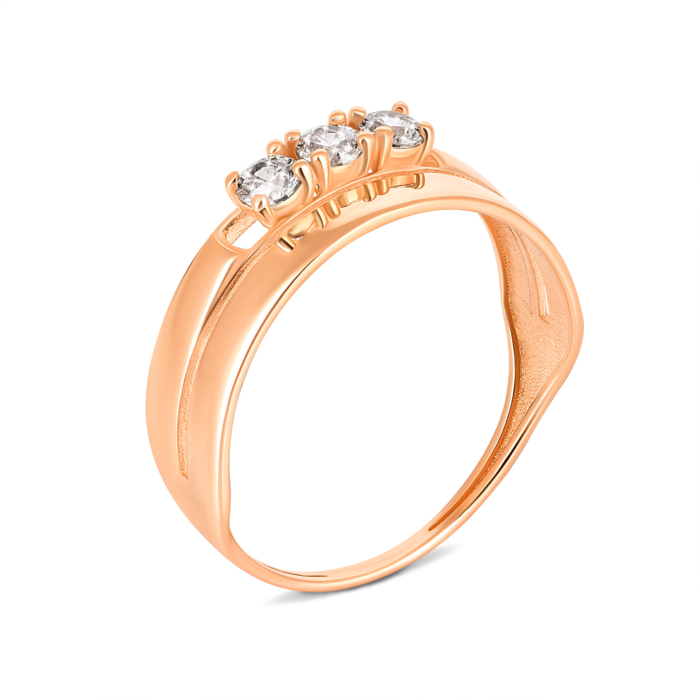 Золотое кольцо с фианитами S Zirconia. Артикул UG5КД4250 Sw