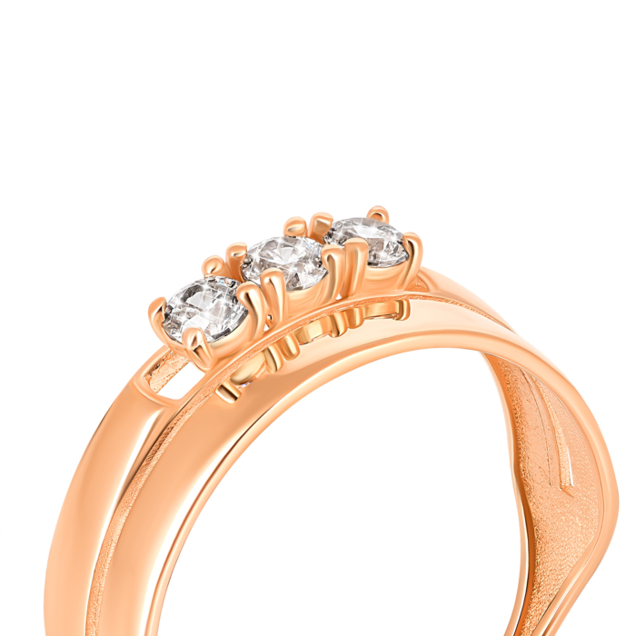 Золотое кольцо с фианитами S Zirconia. Артикул UG5КД4250 Sw