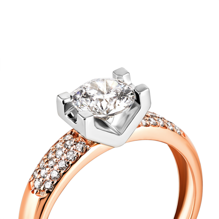 Золотое кольцо с фианитами. Артикул UG5КД2075