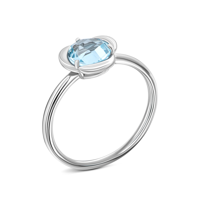 Золотое кольцо с голубым кварцем.Артикул UG51/101/155/1