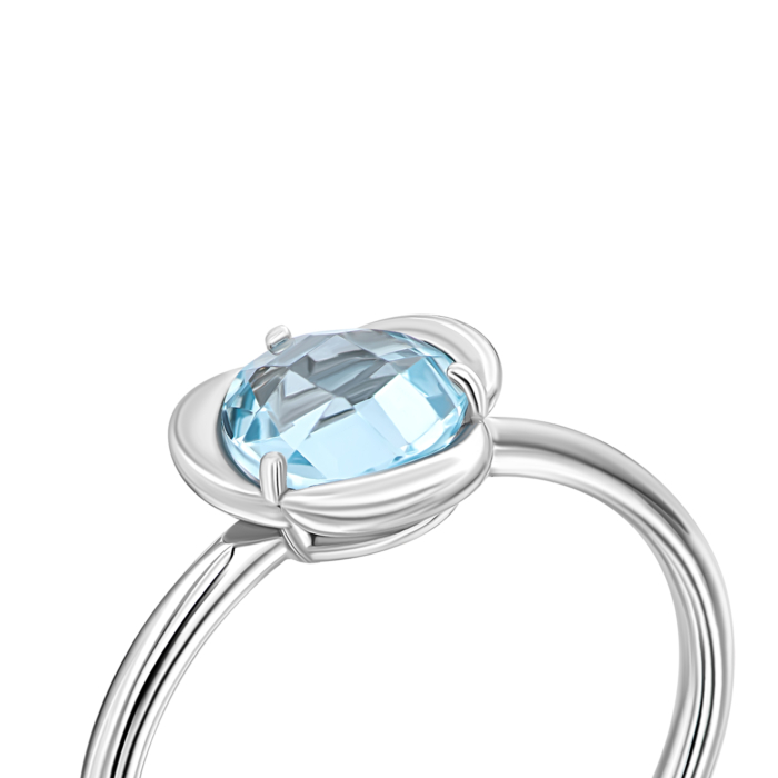 Золотое кольцо с голубым кварцем.Артикул UG51/101/155/1