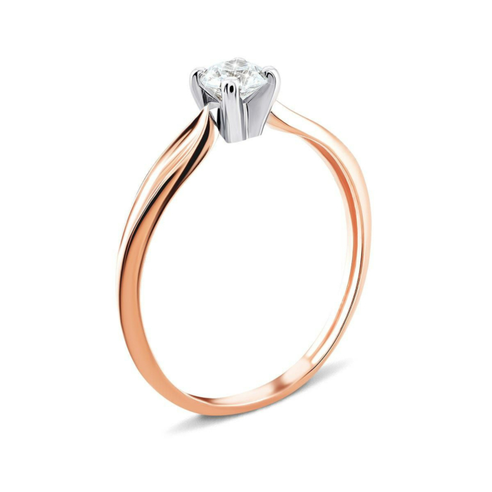 Золотое кольцо с фианитом.Артикул UG511/0028/01/01/12