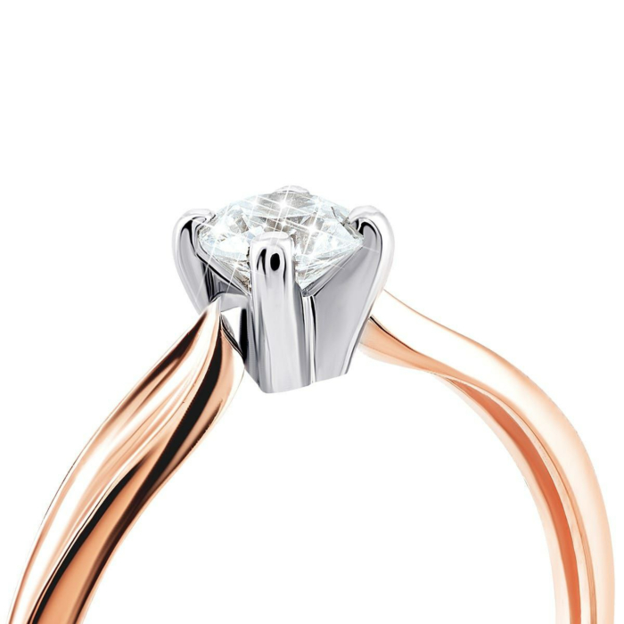 Золотое кольцо с фианитом.Артикул UG511/0028/01/01/12