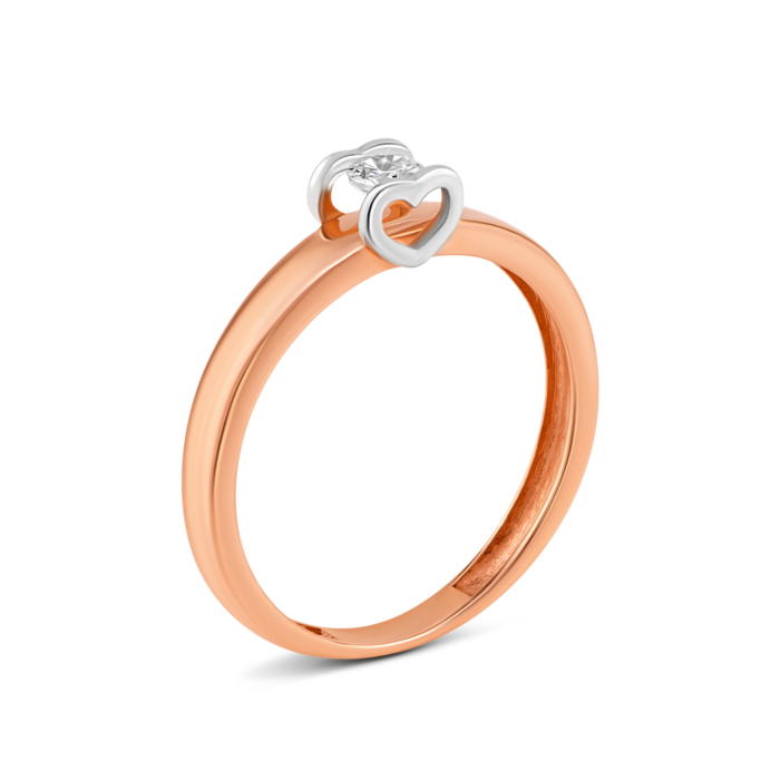 Золотое кольцо с фианитом.Артикул UG511/0053/01/01/01