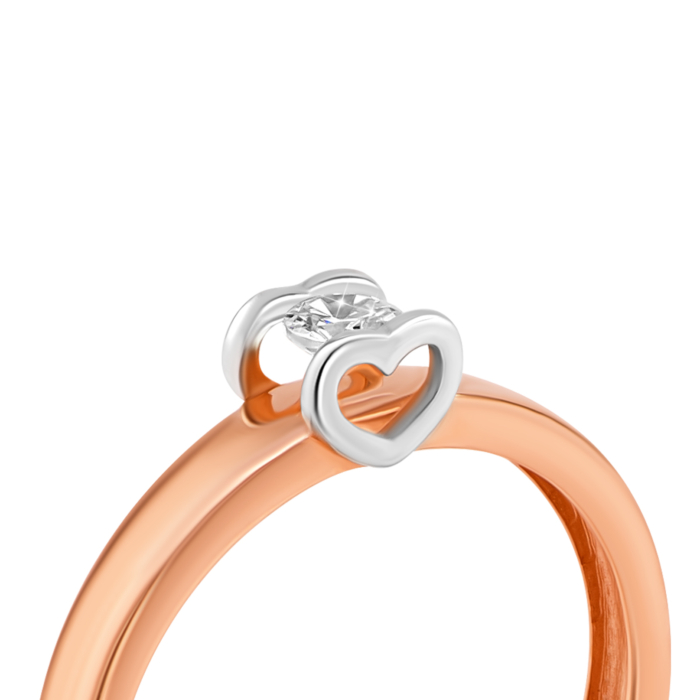 Золотое кольцо с фианитом.Артикул UG511/0053/01/01/01