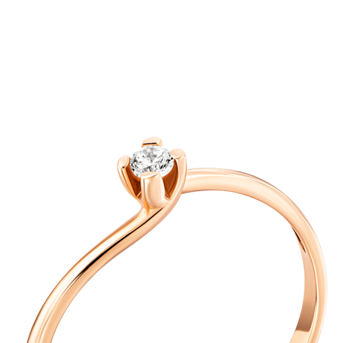 Золотое кольцо с фианитом.Артикул UG5110006/01/00/0012