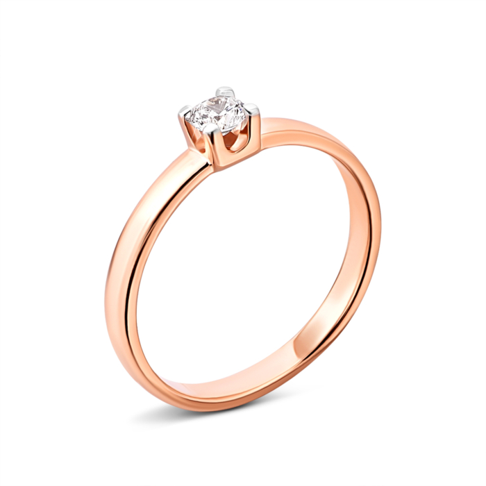 Золота каблучка з фіанітом.Артикул UG5110147410101