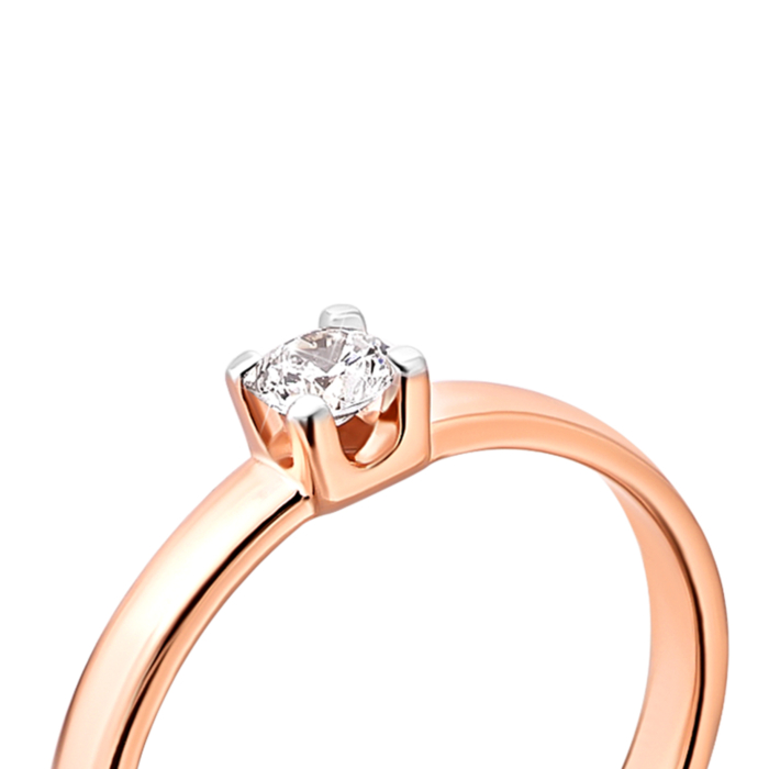 Золота каблучка з фіанітом.Артикул UG5110147410101