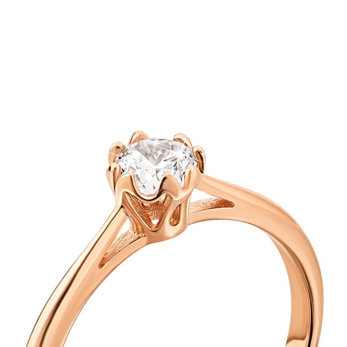 Золота каблучка з фіанітом.Артикул UG5110696110101