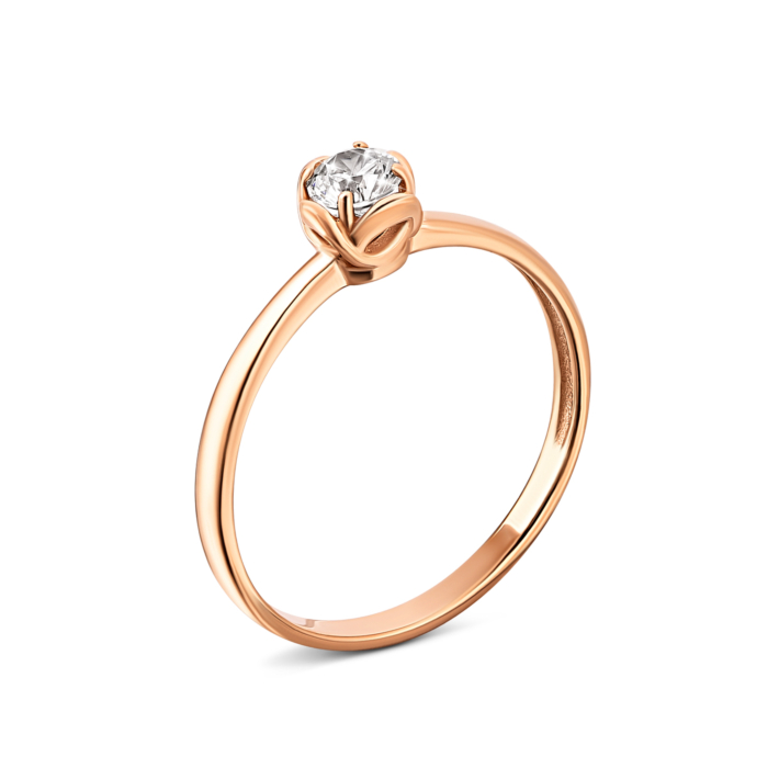Золотое кольцо с фианитом.Артикул UG5110707410101