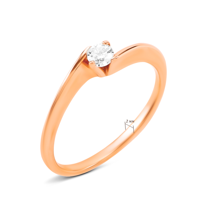 Золота каблучка з фіанітом. Артикул UG51111012101