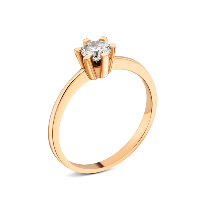 Золотое кольцо с фианитом.Артикул UG51111012801