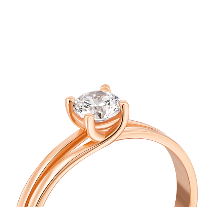 Золота каблучка з фіанітом.Артикул UG51111017101