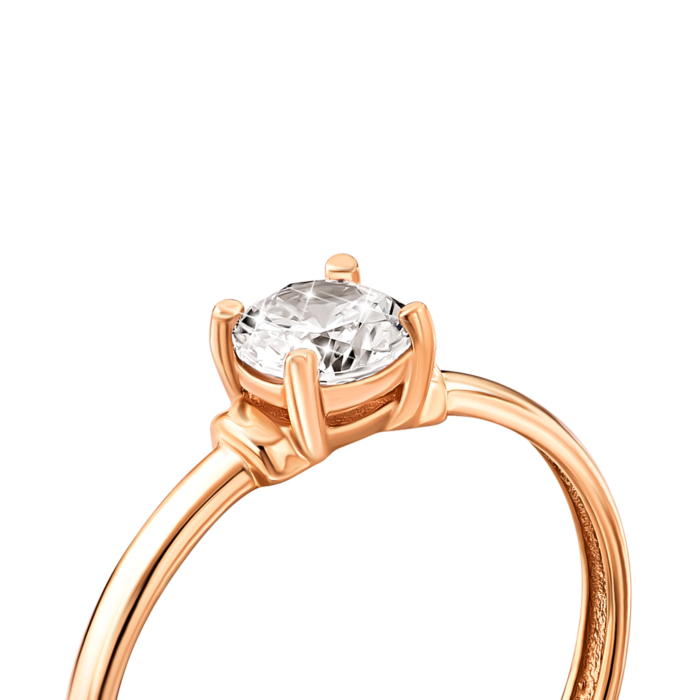 Золотое кольцо с фианитом.Артикул UG5119133110101