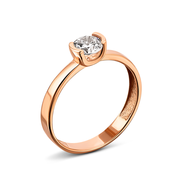 Золота каблучка з фіанітом.Артикул UG5119136010101