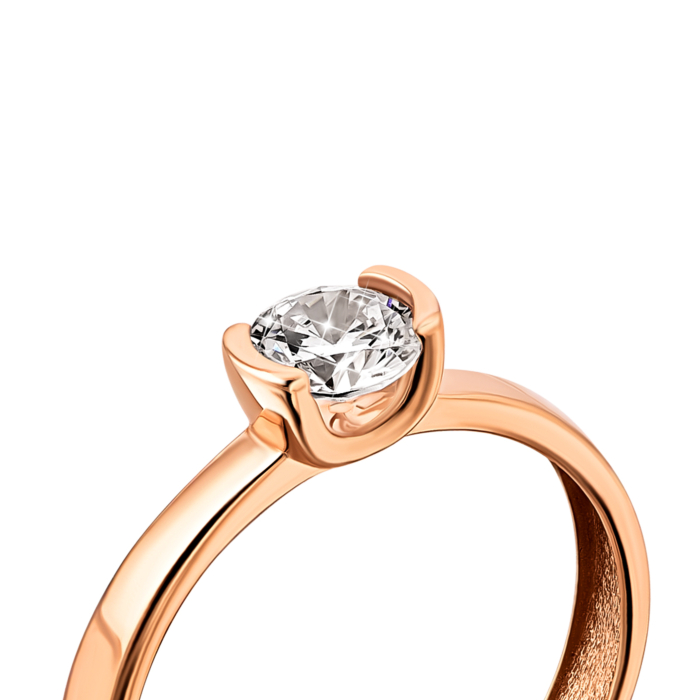 Золота каблучка з фіанітом.Артикул UG5119136010101