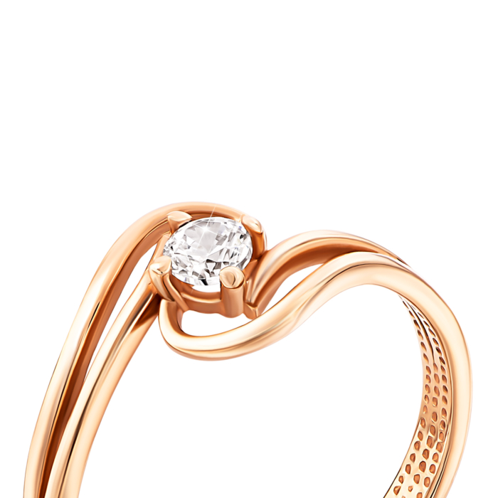 Золота каблучка з фіанітом.Артикул UG512770