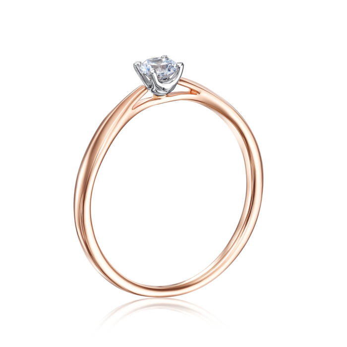 Золотое кольцо с фианитом. Артикул 13154/01/1/53