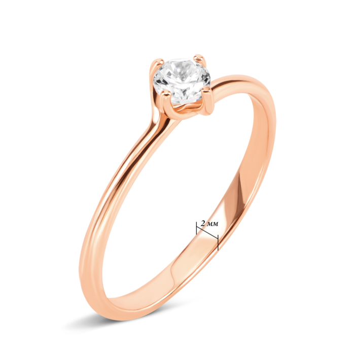 Золота каблучка з фіанітом. Артикул UG5381757