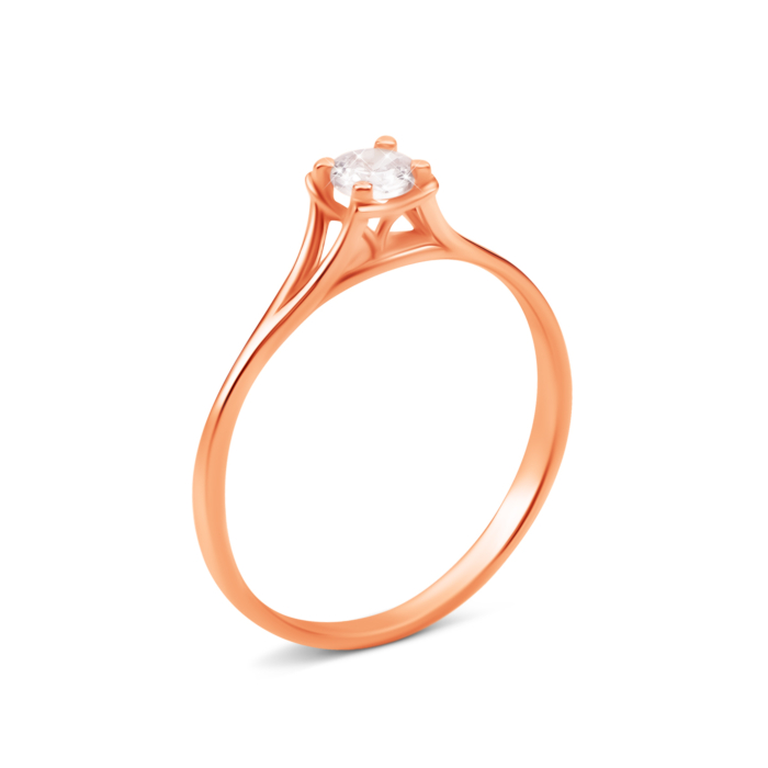 Золотое кольцо с фианитом.Артикул UG511/0041/00/01/01