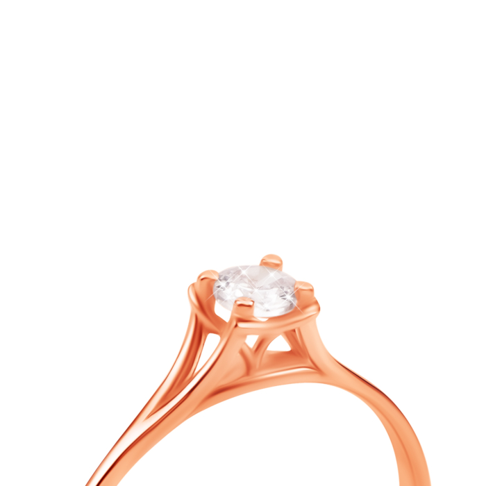 Золотое кольцо с фианитом.Артикул UG511/0041/00/01/01