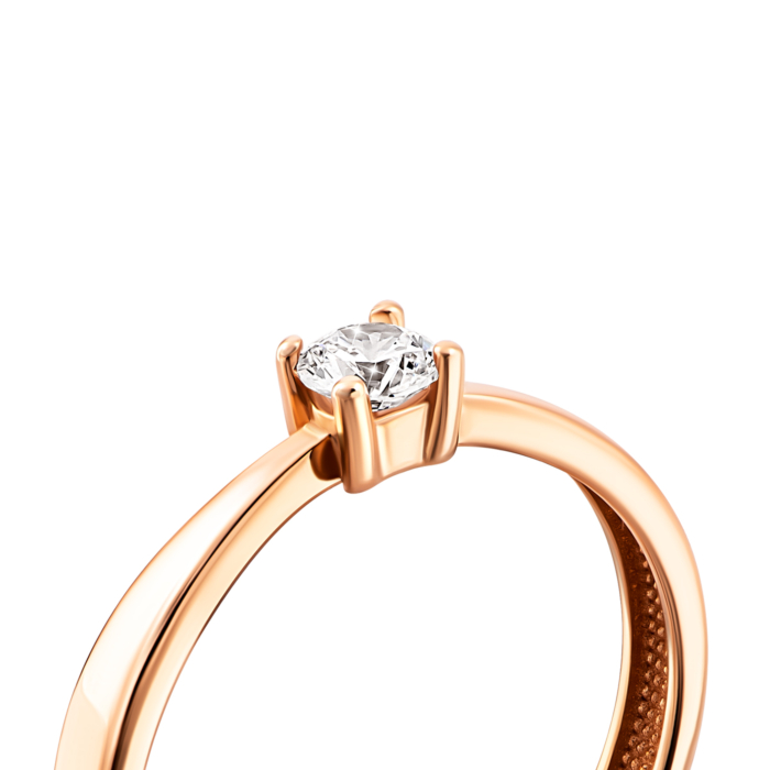 Золотое кольцо с фианитом.Артикул UG511/0056/00/01/01