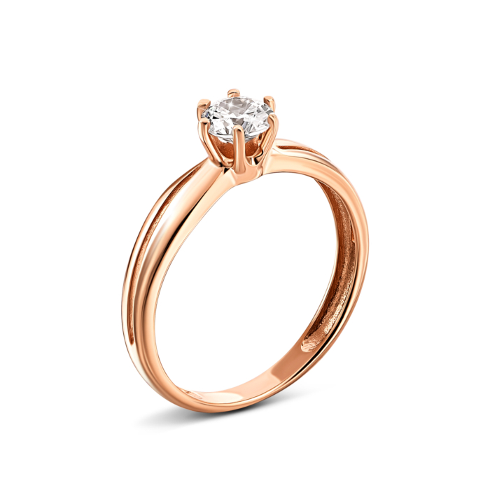 Золотое кольцо с фианитом.Артикул UG5119133210101