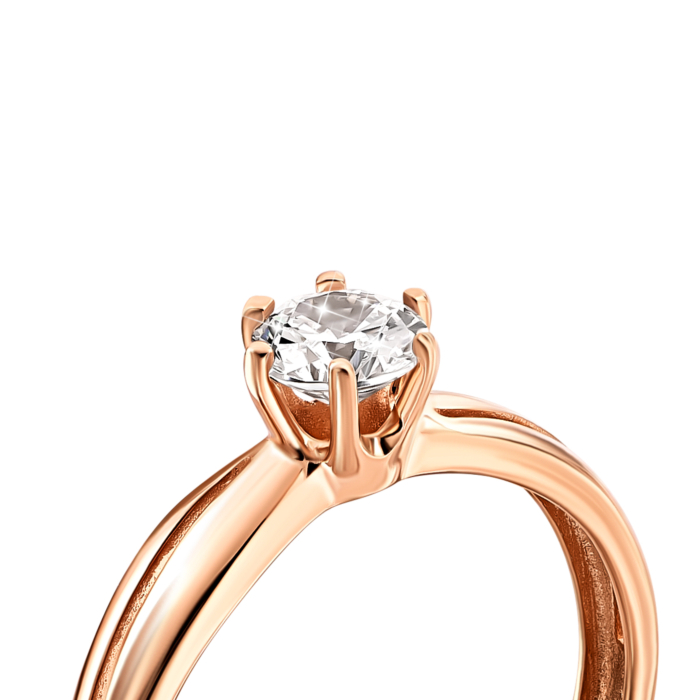 Золотое кольцо с фианитом.Артикул UG5119133210101