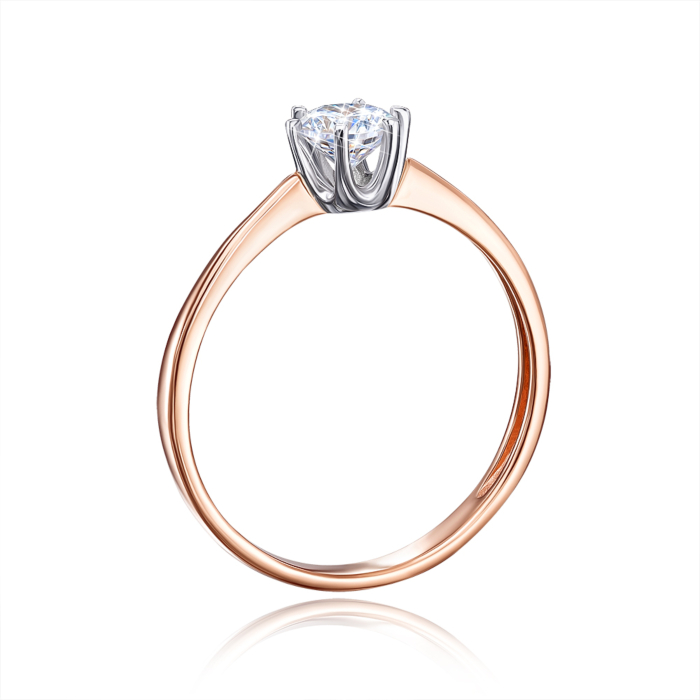 Золота каблучка з фіанітом. Артикул 13046