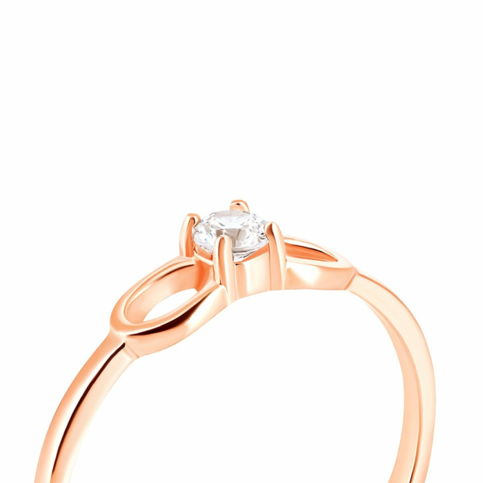 Золотое кольцо с фианитом Royal Zirconia.Артикул UG5КД4176 Royal