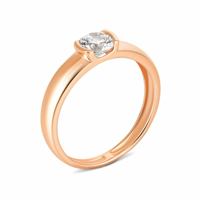 Золотое кольцо с фианитом Royal Zirconia.Артикул UG5КД4252 Royal