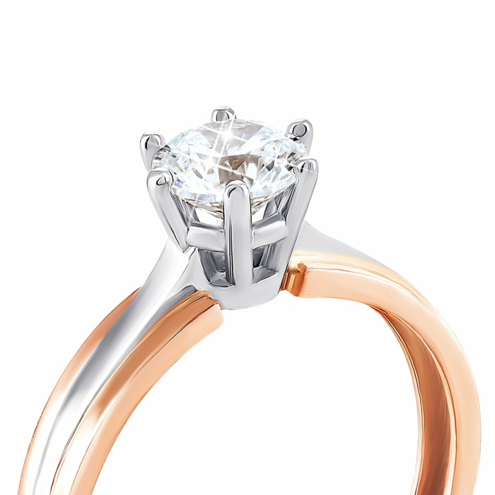 Золотое кольцо с фианитом Royal Zirconia.Артикул UG5КД4055 Royal