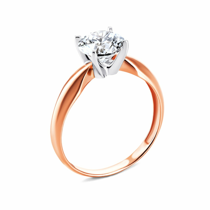 Золотое кольцо с фианитом Royal Zirconia.Артикул UG5КД4117 Royal