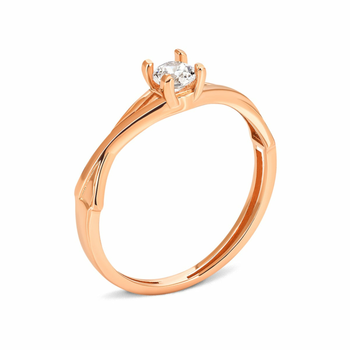 Золотое кольцо с фианитом Royal Zirconia.Артикул UG5КД4264Royal