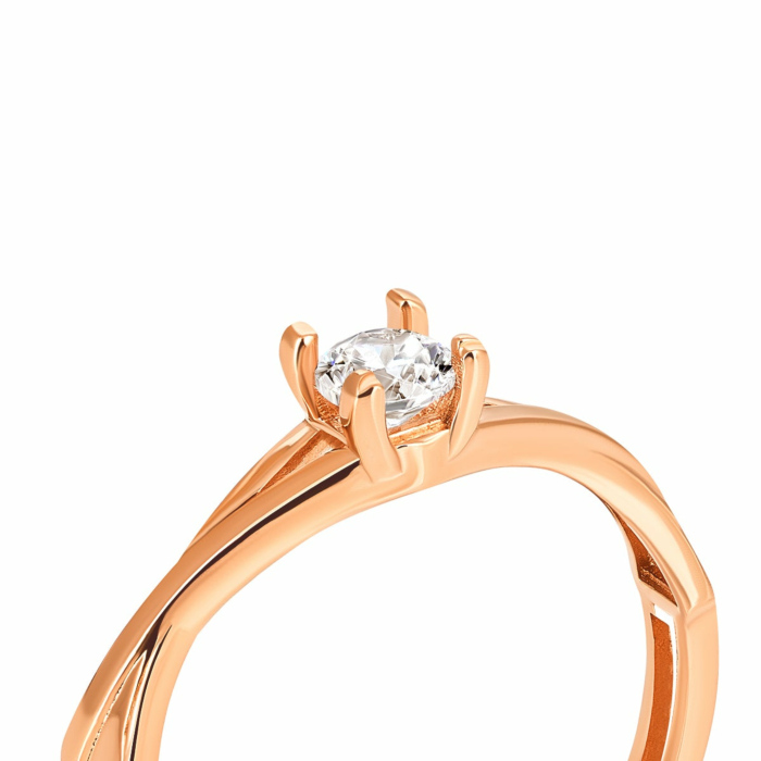 Золотое кольцо с фианитом Royal Zirconia.Артикул UG5КД4264Royal