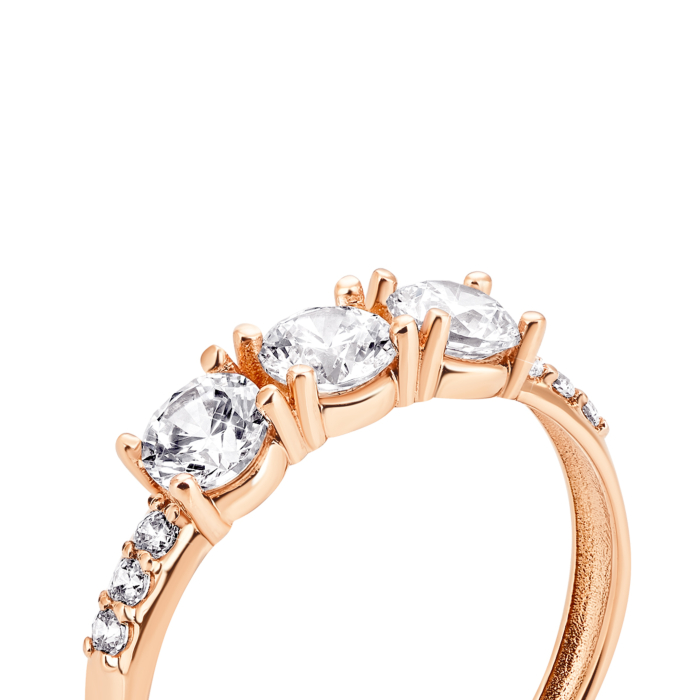 Золотое кольцо с фианитами Royal Zirconia.Артикул UG5КД4287 Royal