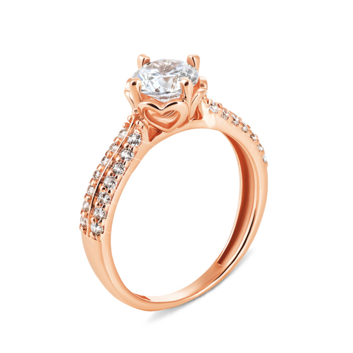 Золота каблучка з фіанітами. Артикул UG5КВ387(в)и