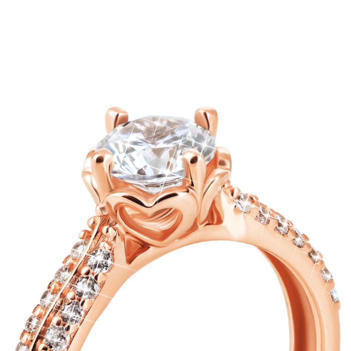 Золота каблучка з фіанітами. Артикул UG5КВ387(в)и