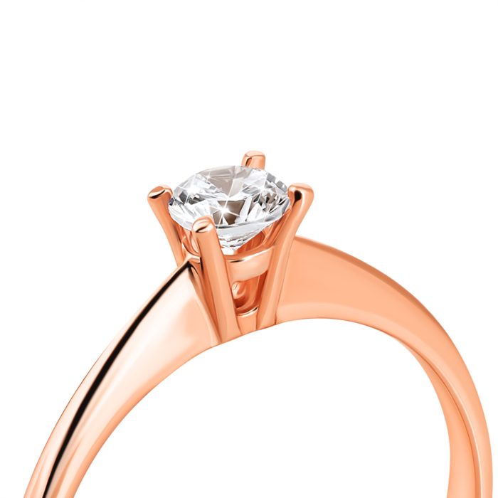 Золота каблучка з фіанітом. Артикул UG5КВ689и